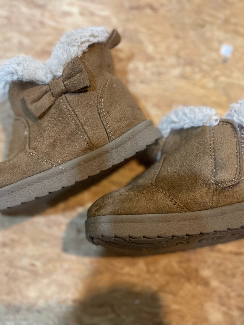 wonder nation Faux Fur-Lined Kids Ankle Boots - Brown